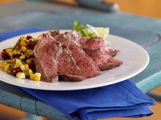 Steak with Grilled Corn Salsa