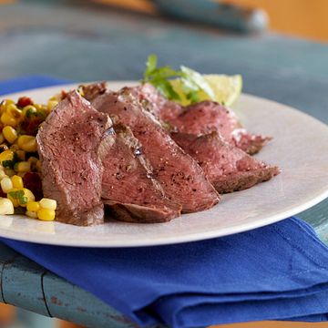 Steak with Grilled Corn Salsa