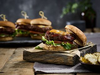 Beef Jerky Burger Sliders