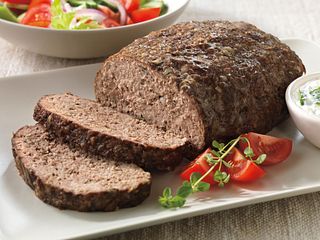 Athenian Beef Meatloaf with Cucumber-Yogurt Sauce