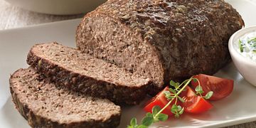 Athenian Meatloaf with Cucumber-Yogurt Sauce