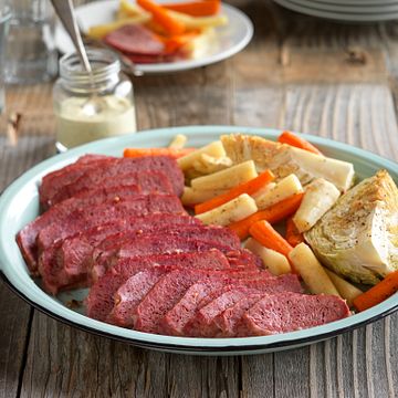Corned Beef Brisket with Roasted Vegetables and Lemon-Mustard ...