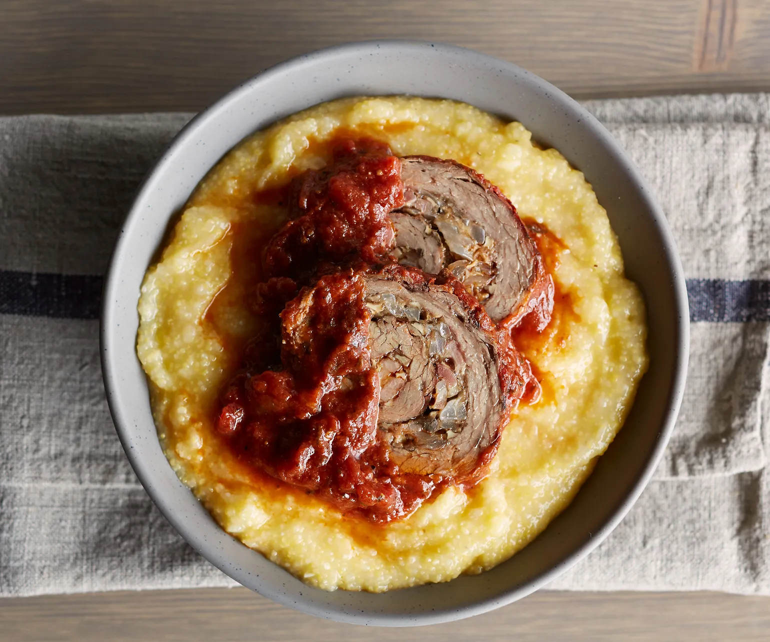 Slow-Cooked Beef and Mushroom Braciole