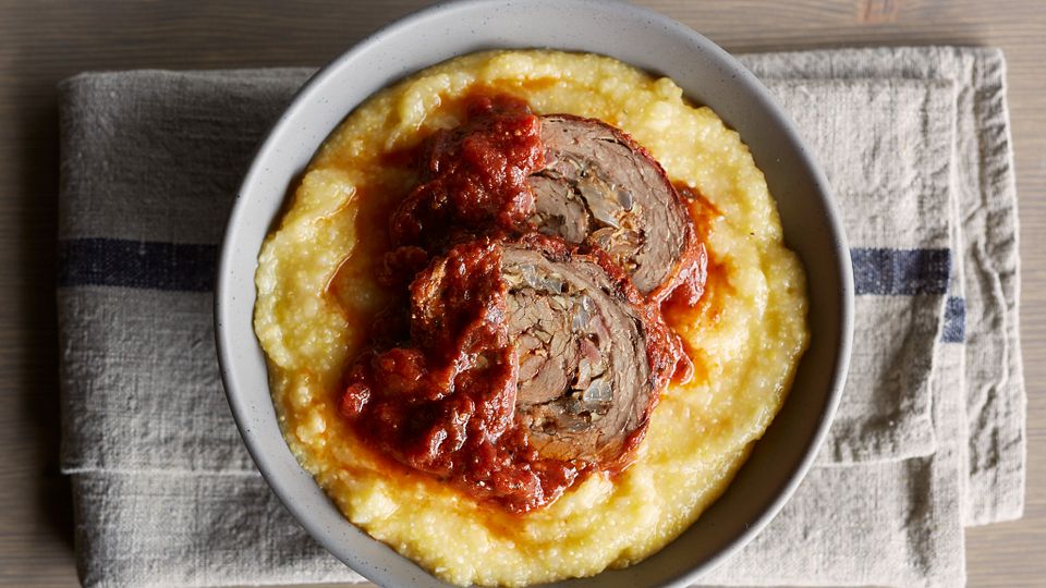 Slow-Cooked Beef & Mushroom Braciole