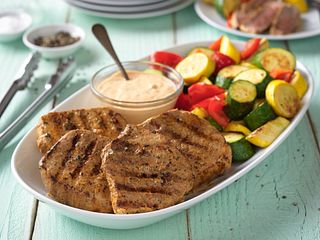 Eye of Round Steaks with Garlic-Yogurt Marinade