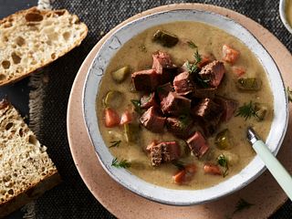 Beefy Dill Pickle Soup
