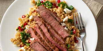 Pomegranate Steak with Quinoa