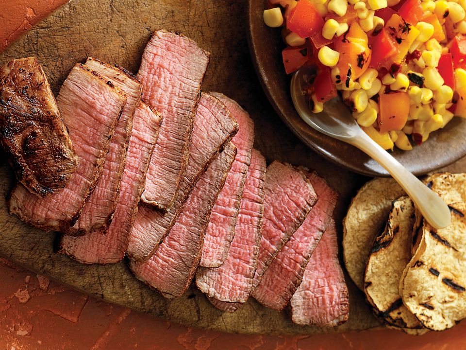 Grilled Southwest Steaks with Sunset Salad