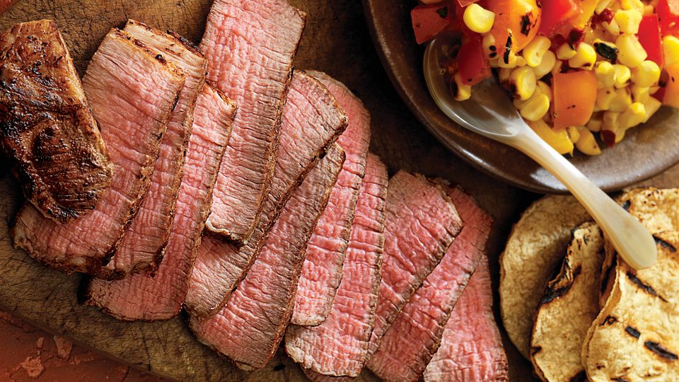 Grilled Southwest Steaks with Sunset Salad