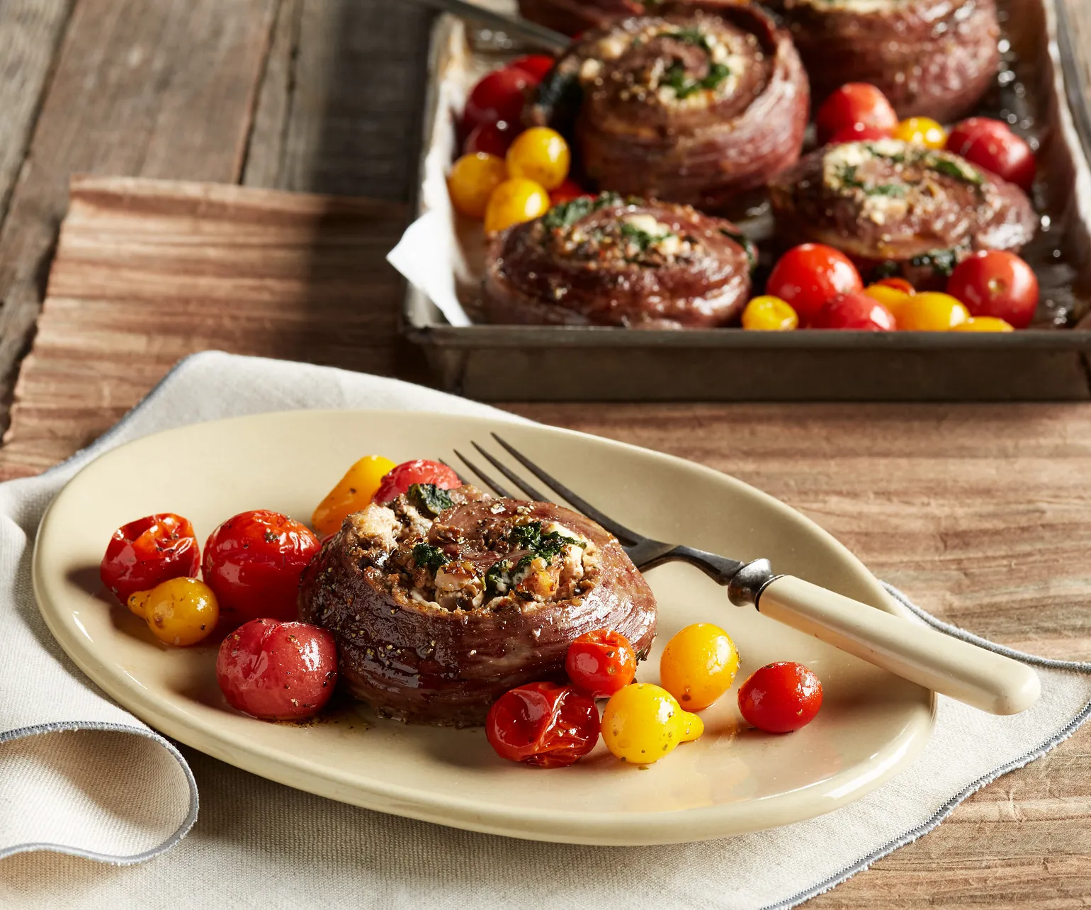 Mediterranean Beef Pinwheels