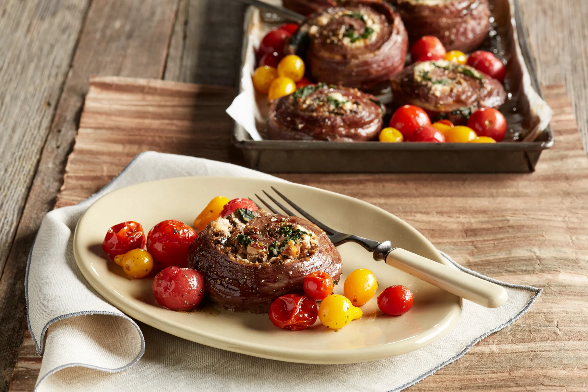 Mediterranean Beef Pinwheels