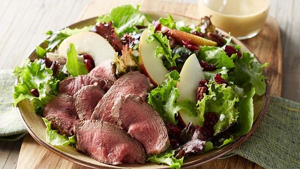 tenderloin-cranberry-and-pear-salad-with-honey-mustard-dressing-horizontal