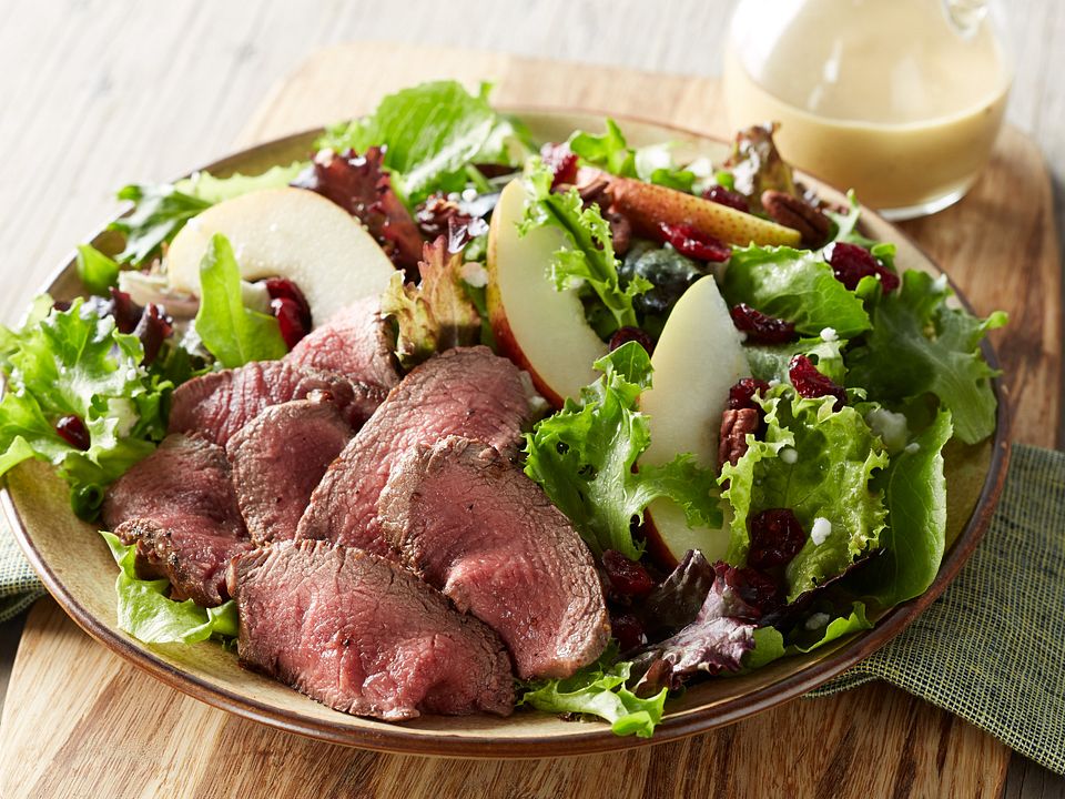 Beef Tenderloin, Cranberry and Pear Salad