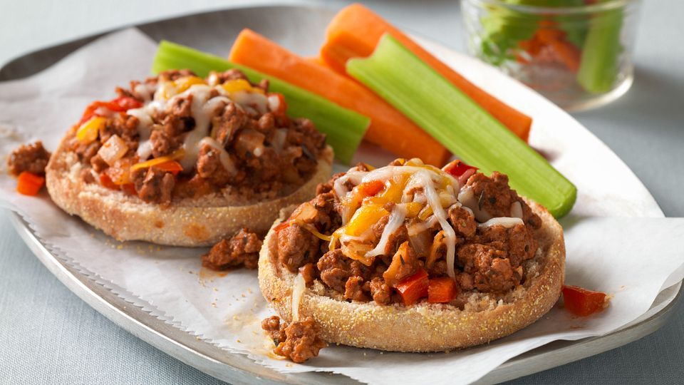 English Muffin Cheeseburger Pizzas