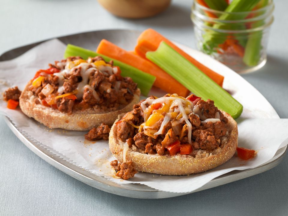 English Muffin Cheeseburger Pizzas