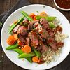 Grilled Top Round Steak with Plum Ginger Barbecue Sauce