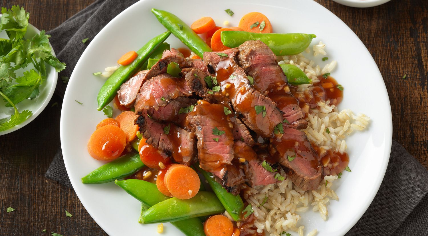 Steak with Ginger Plum Barbecue Sauce