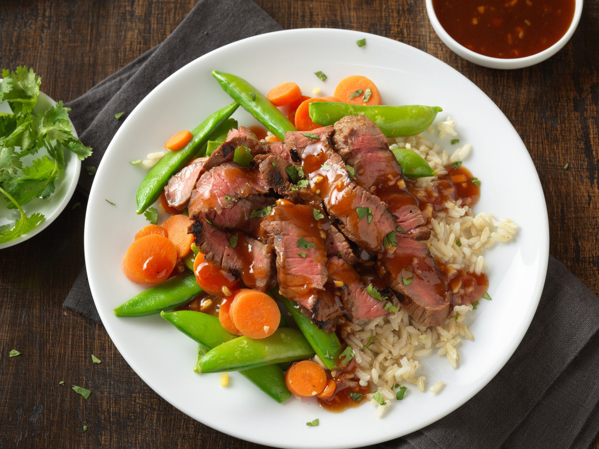 Grilled Top Round Steak with Plum Ginger Barbecue Sauce