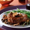 Beef Tenderloin Steaks with Mushroom Sauce and Lentils