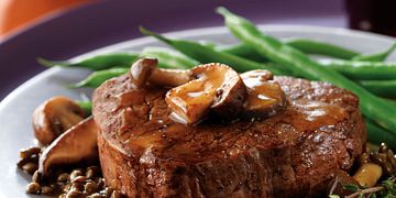 Beef Tenderloin with Savory Saucy Mushrooms and Lentils