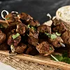 Beef Tikka with Pineapple Coconut Raita