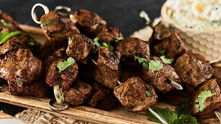 Beef Tikka with Pineapple Coconut Raita