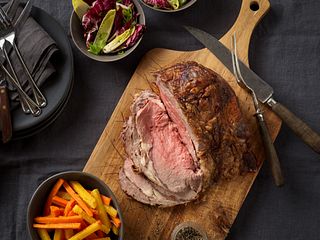 Beef Rib Roast with Lemon Glazed Carrots & Rutabagas