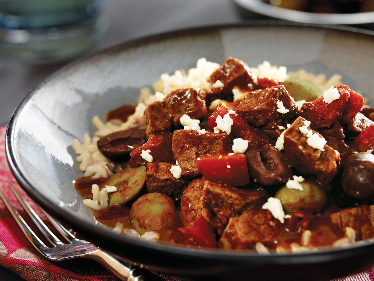 Mediterranean Beef with Mixed Olives and Feta