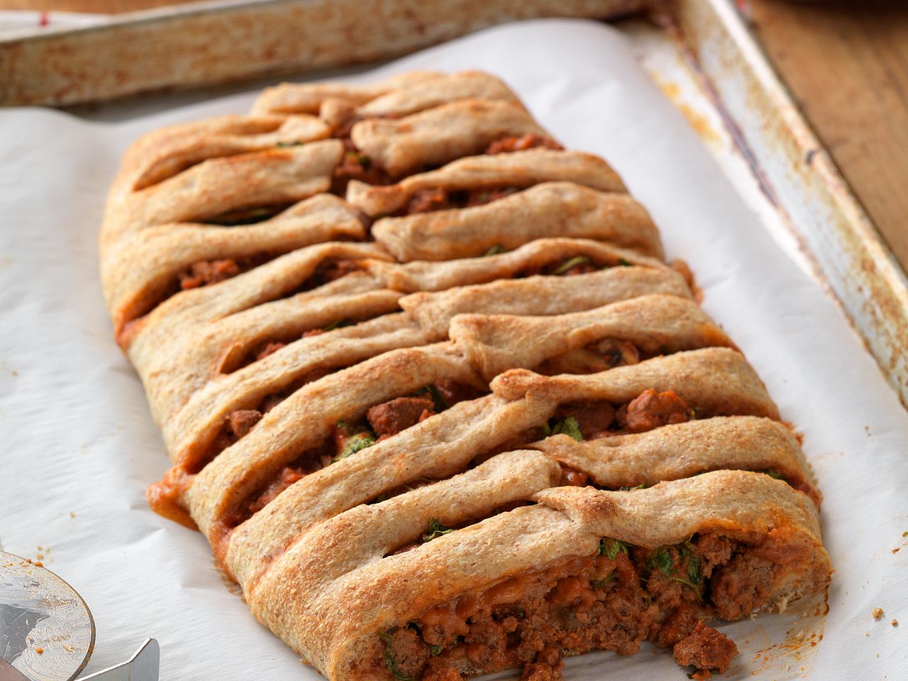 Italian Beef Sausage Stromboli