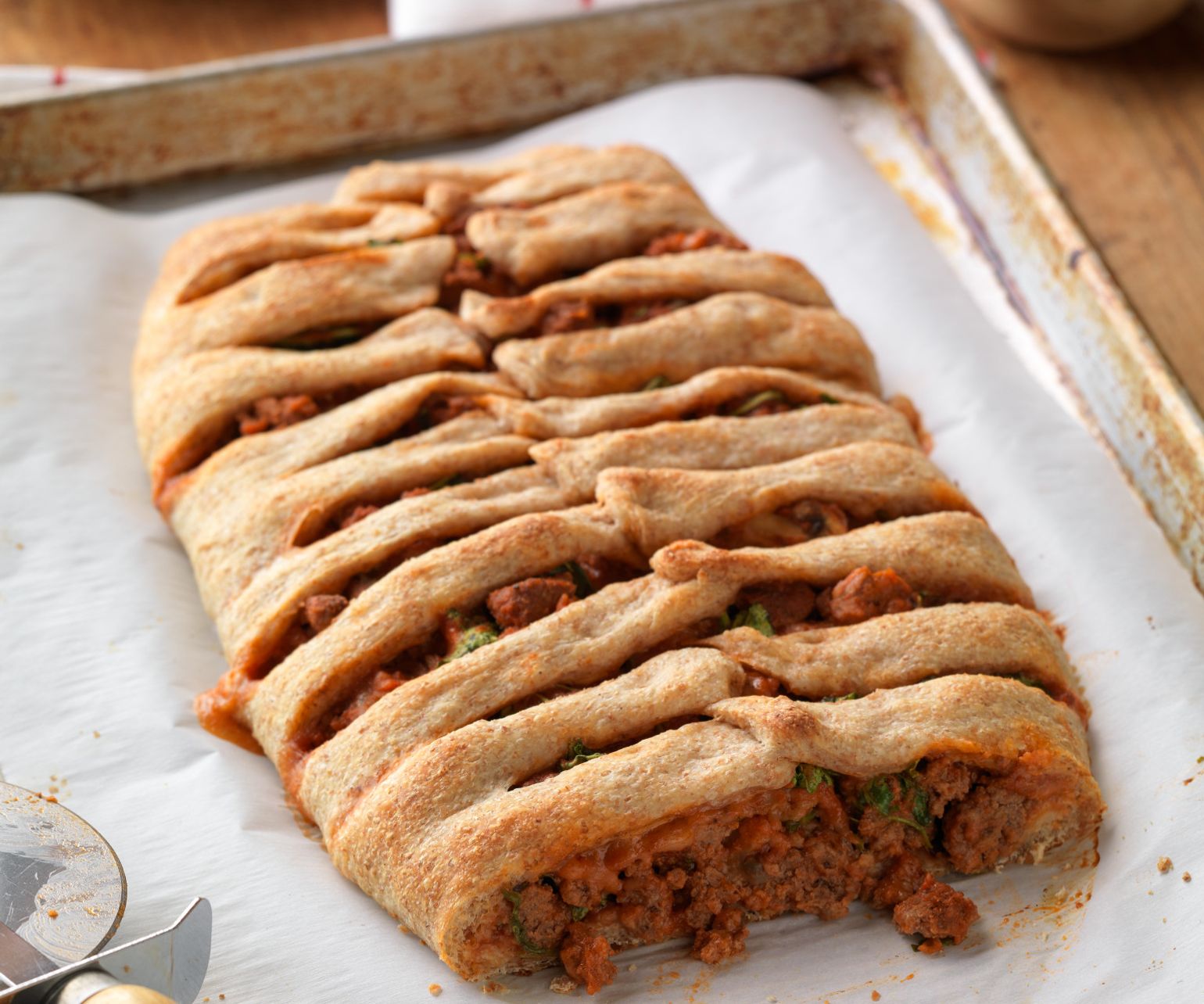 Italian Beef Sausage Stromboli