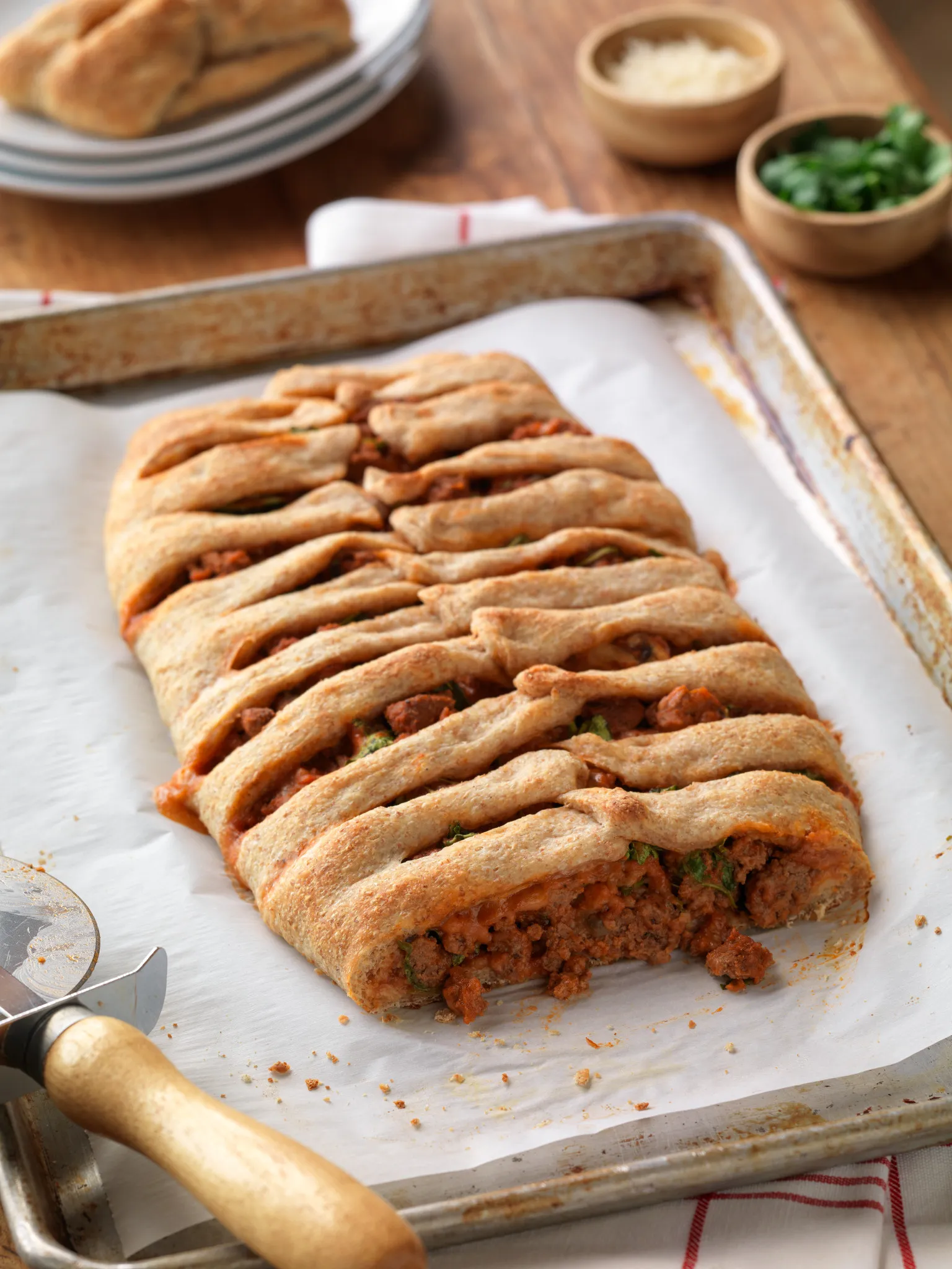 Italian Beef Sausage Stromboli