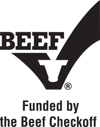 Beef Checkoff Logo Stacked - Funded by the Beef Checkoff - Black and White