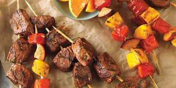 Citrus-Marinated Beef & Fruit Kabobs