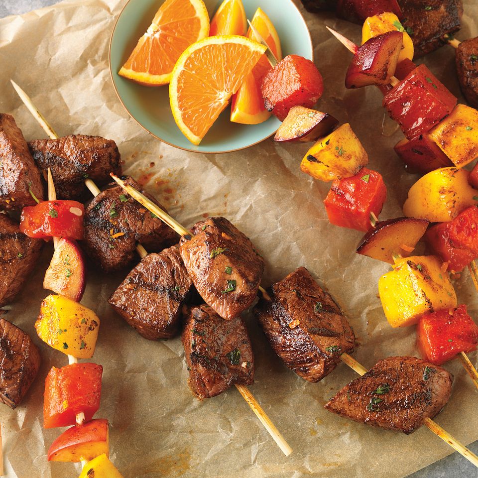 Citrus-Marinated Beef Top Sirloin & Fruit Kabobs