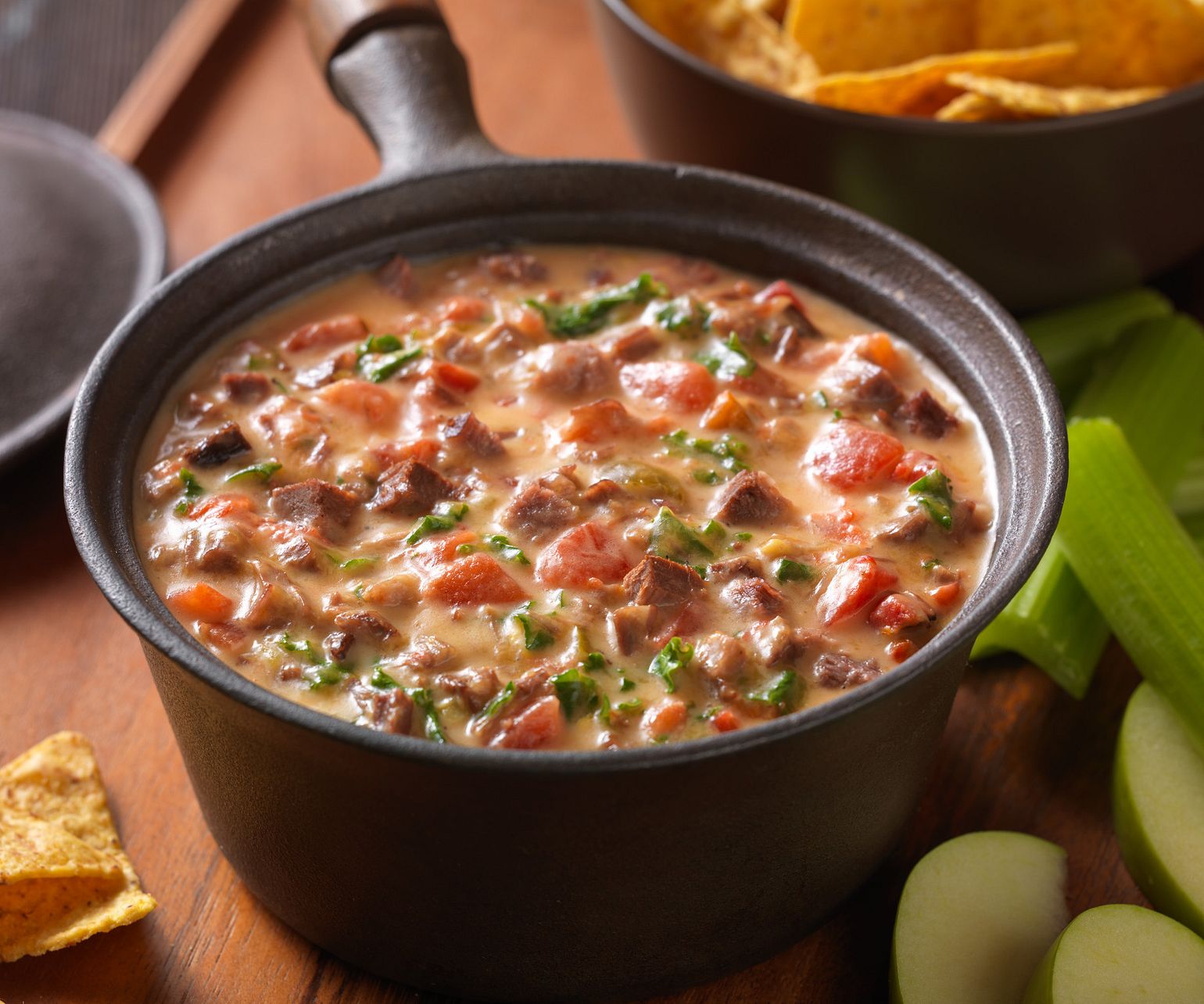 Beef and Kale Queso Fundido