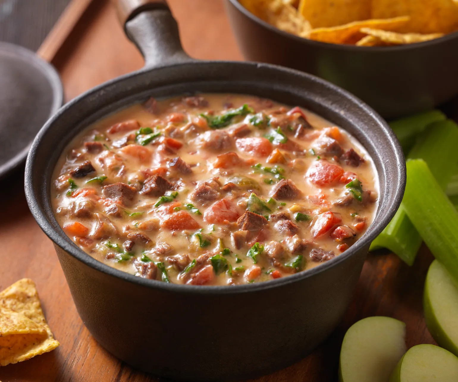Beef and Kale Queso Fundido