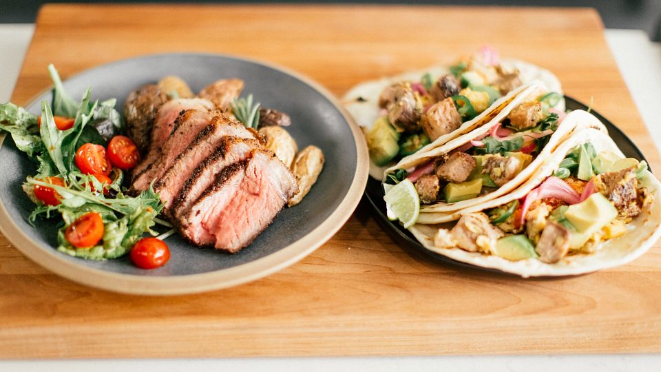 Classic New York Strip and Potatoes and New York Strip Breakfast Tacos