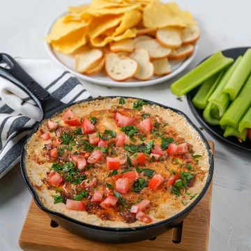 Cheesy Bourbon Hot Brown Skillet Dip