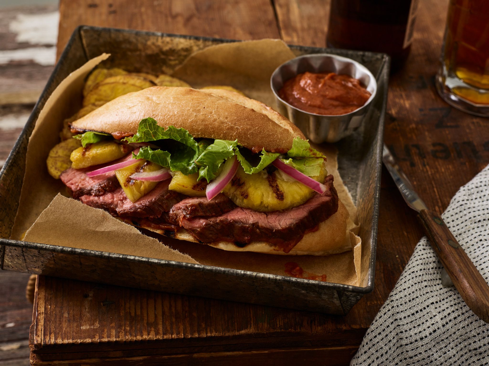 Al Pastor Glazed Beef Flat Iron Steak