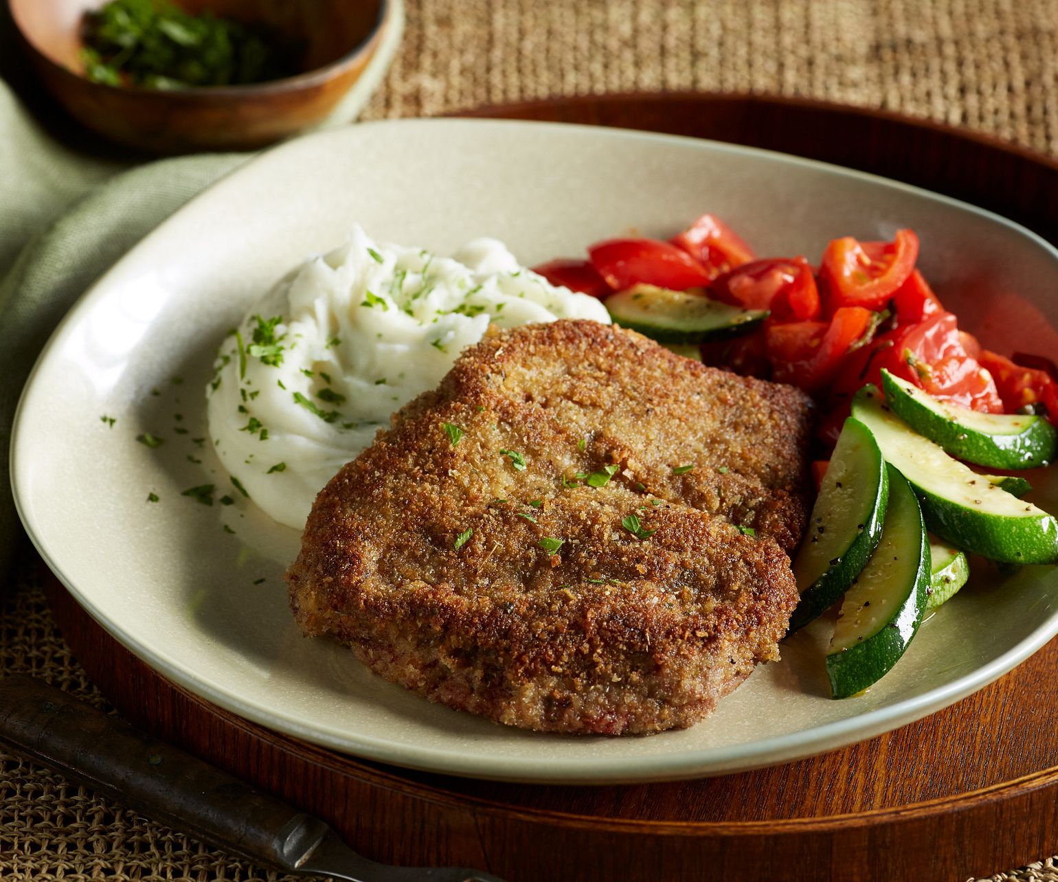 Country-Fried Steaks with Tomato-Basil Sauce