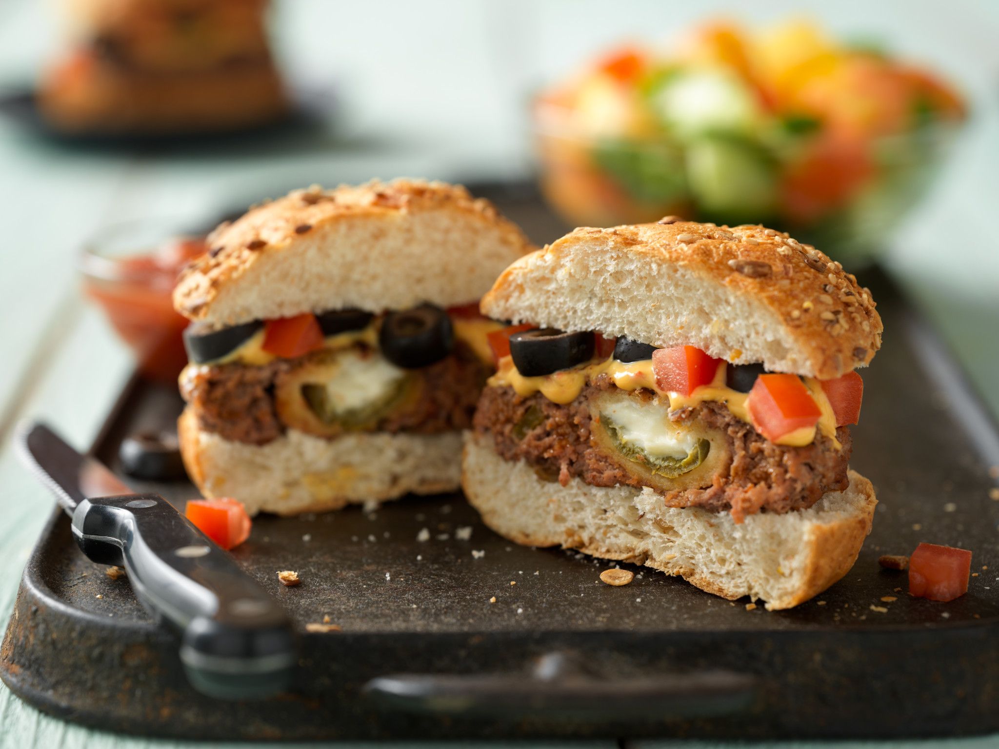 Cheesy Jalapeño Burgers
