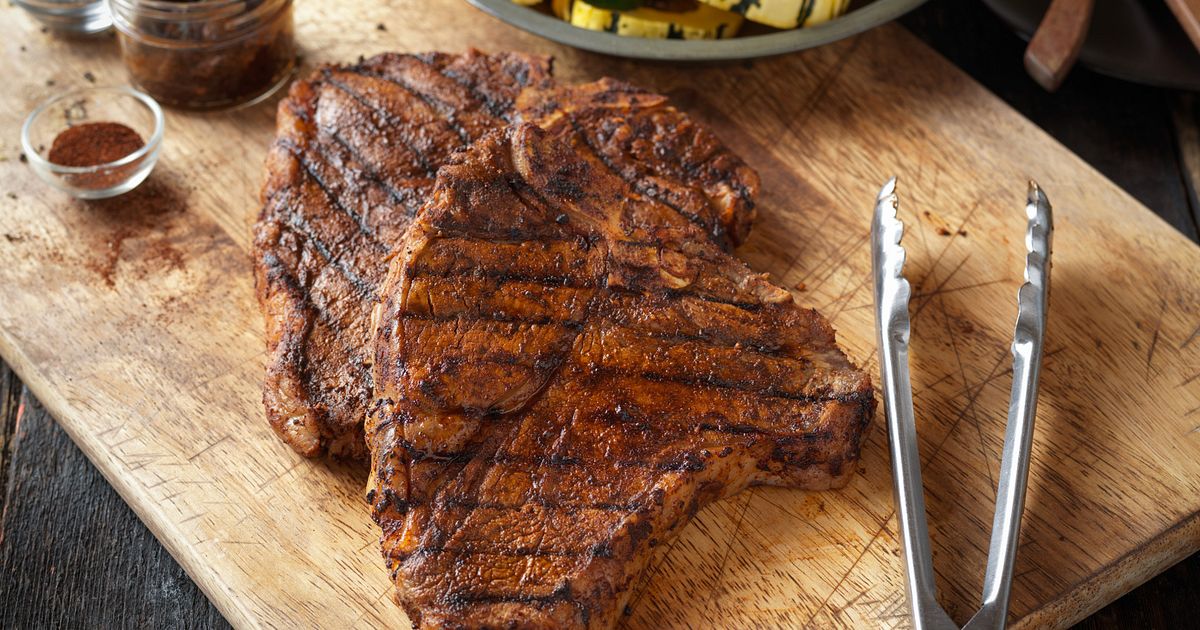 Grilled T Bone Steaks with BBQ Rub