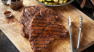 Grilled T-Bone Steaks with BBQ Rub