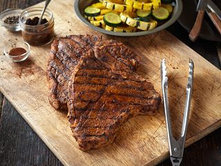 Grilled T-Bone Steaks with BBQ Rub