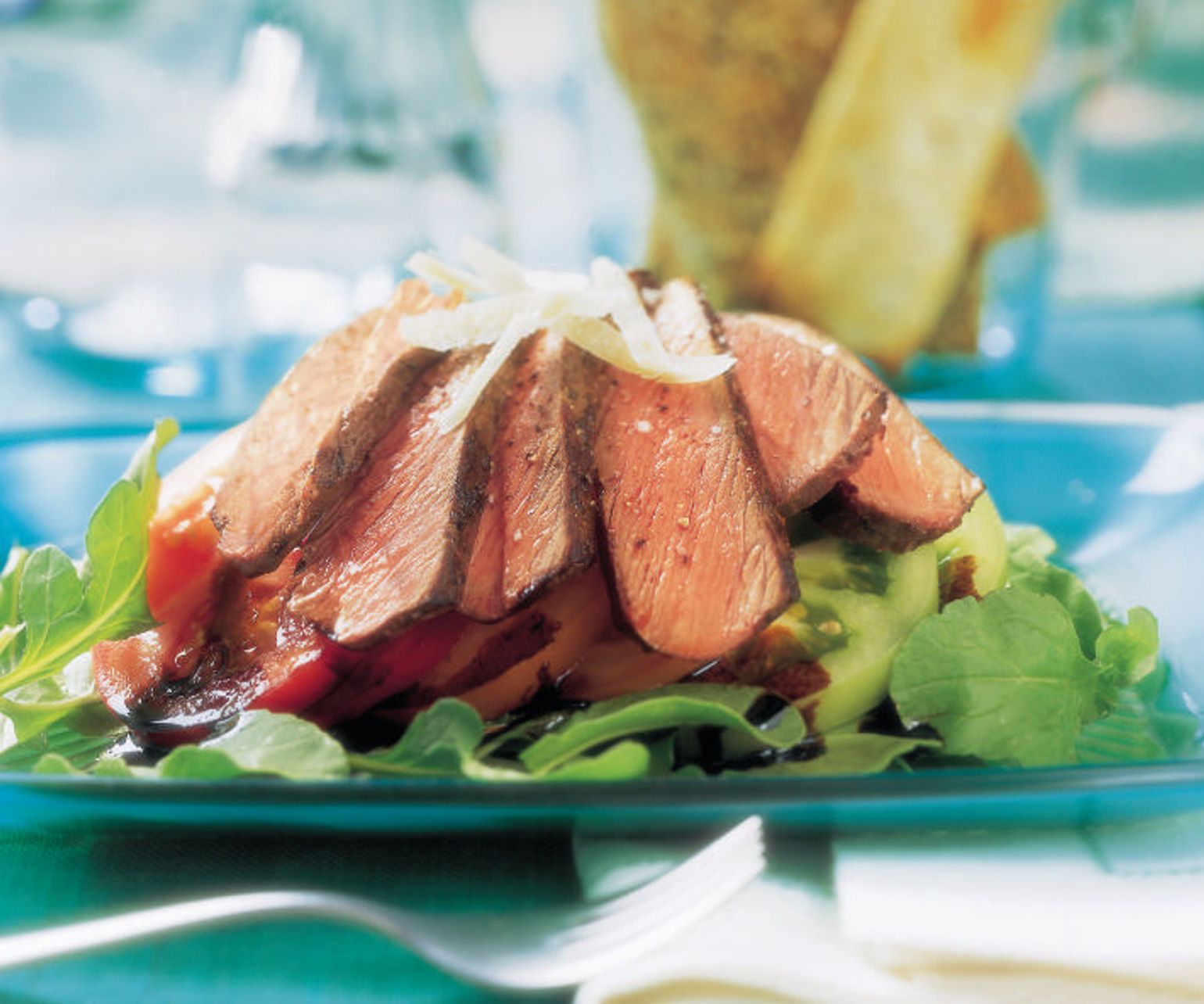 Beef & Heirloom Tomato Salad with Balsamic Syrup