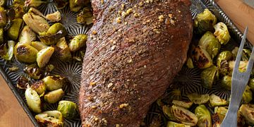 One Pan Roasted Beef Tri-Tip and Brussels Sprouts