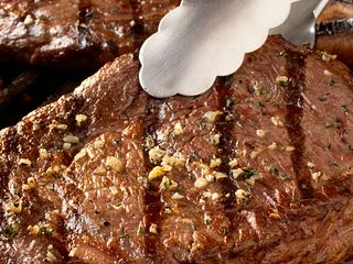 Ribeye Steaks with Blue Cheese Butter and Mushrooms