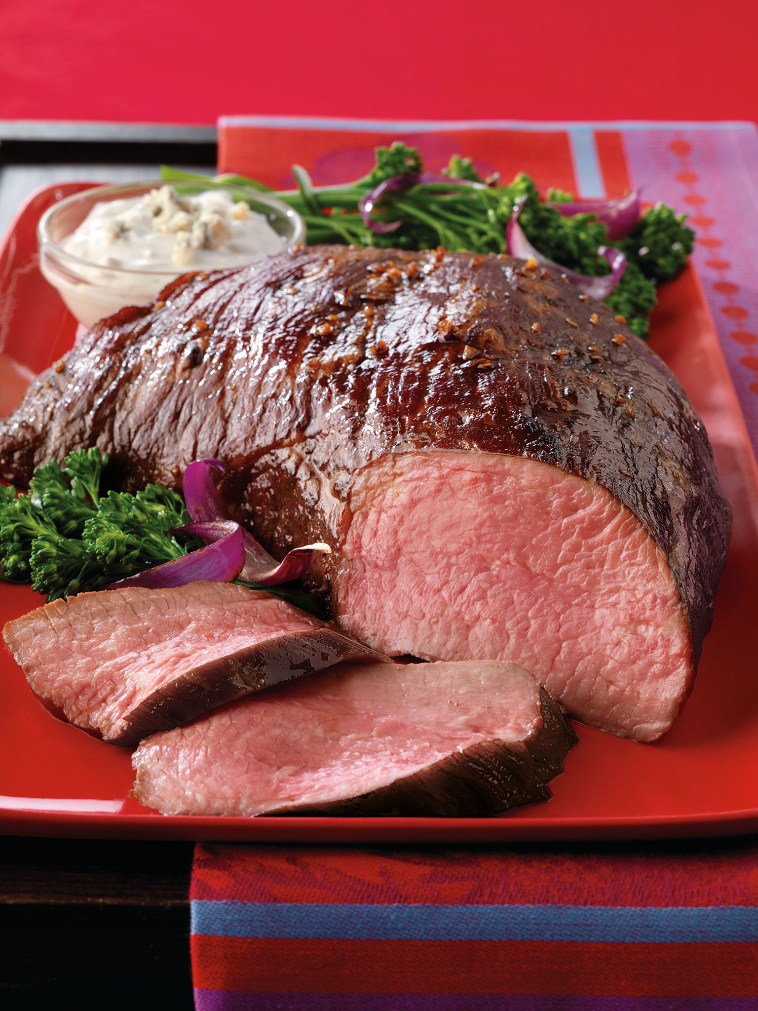 Hearty Glazed Tri-Tip Roast with Creamy Gorgonzola Sauce