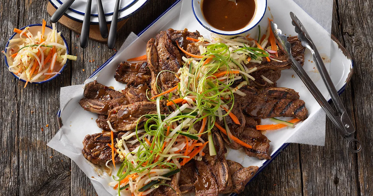 Korean-Style Beef Short Ribs with Pickled Vegetables | Beef Loving Texans | Beef Loving Texans is yo