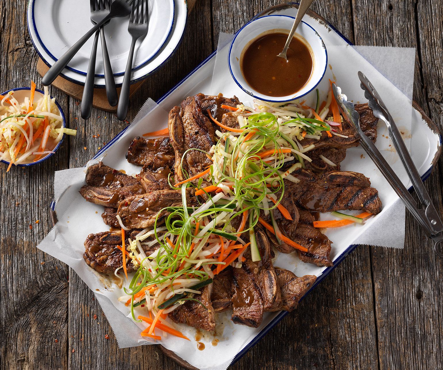 Korean-Style Beef Short Ribs with Pickled Vegetables